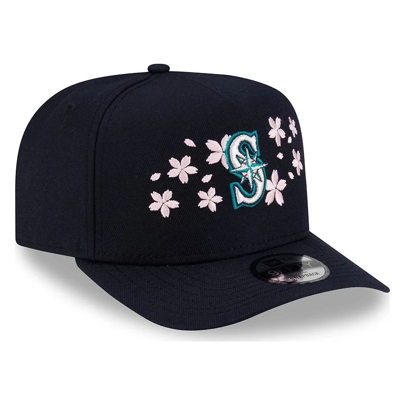 Seattle Mariners Navy Pink Blossom New Era 9FIFTY A-Frame Snapback Hat