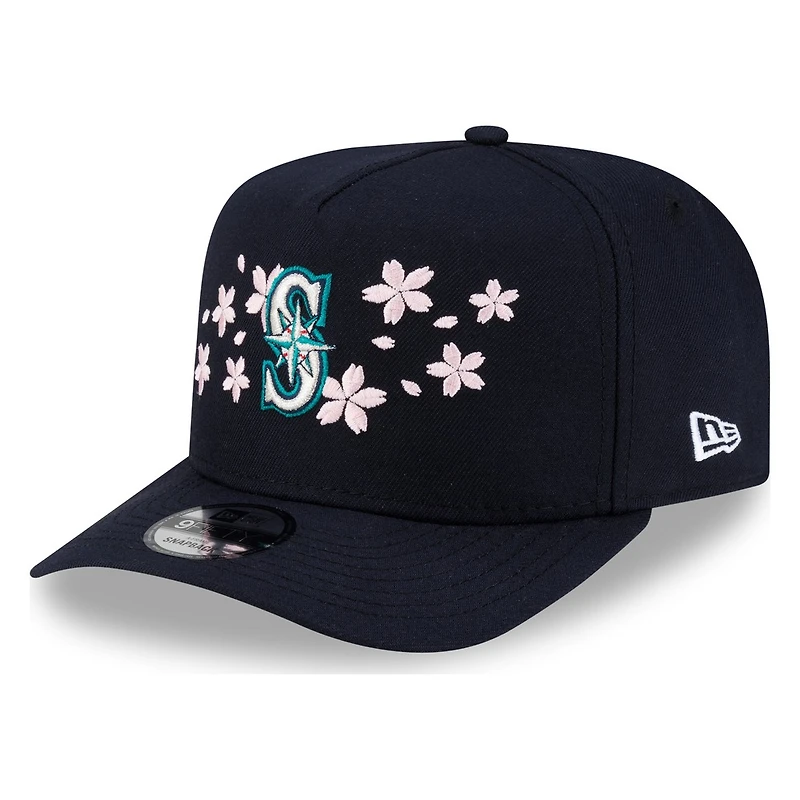 Seattle Mariners Navy Pink Blossom New Era 9FIFTY A-Frame Snapback Hat