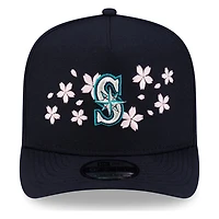 Seattle Mariners Navy Pink Blossom New Era 9FIFTY A-Frame Snapback Hat