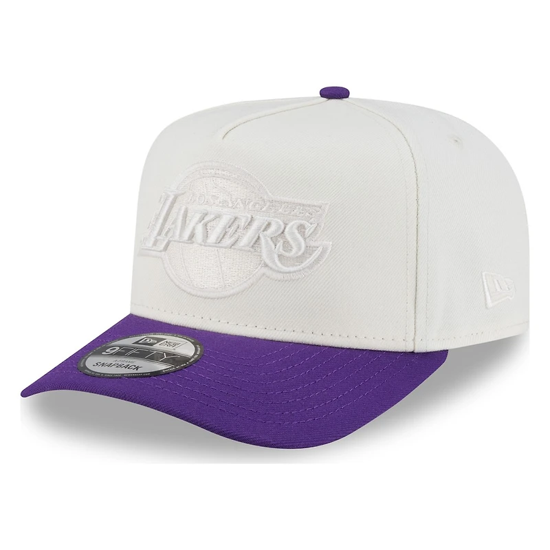 Los Angeles Lakers White and Purple Tonal Logo New Era 9FIFTY A-Frame Snapback Hat