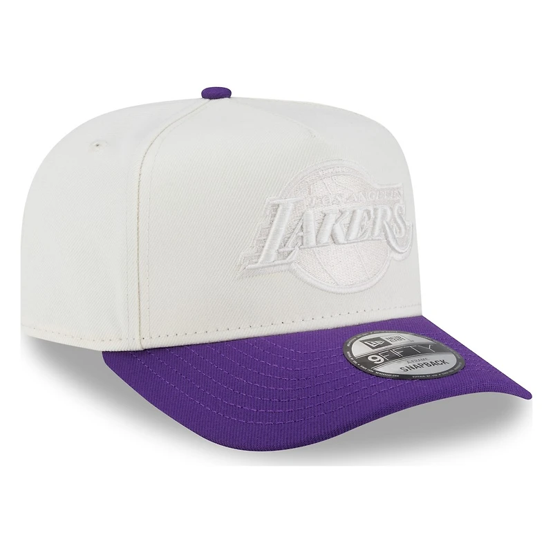 Los Angeles Lakers White and Purple Tonal Logo New Era 9FIFTY A-Frame Snapback Hat