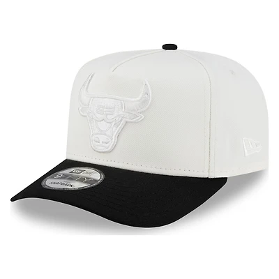 Chicago Bulls White and Black Tonal Logo New Era 9FIFTY A-Frame Snapback Hat