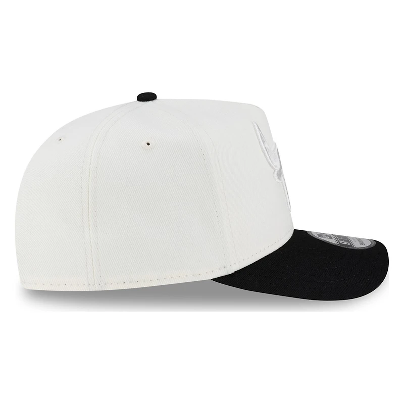 Chicago Bulls White and Black Tonal Logo New Era 9FIFTY A-Frame Snapback Hat