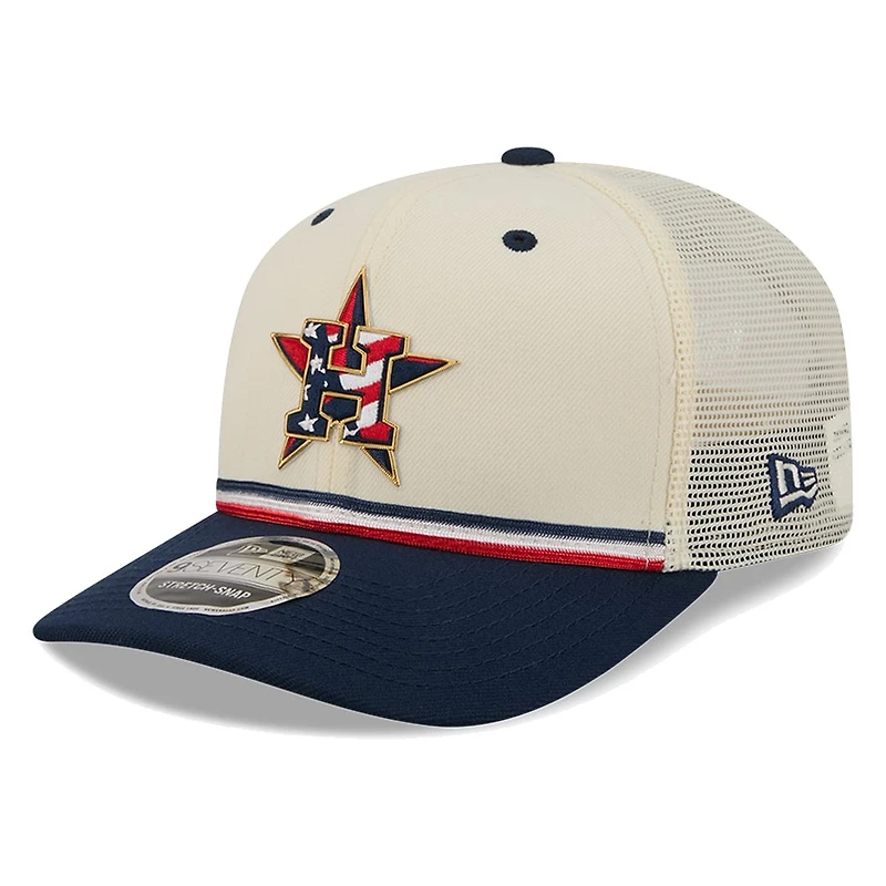 Houston Astros 2026 Fourth of July USA 250 Patch New Era 9SEVENTY Trucker Adjustable Snapback Hat