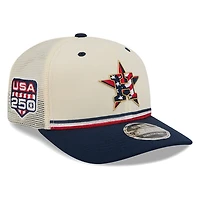 Houston Astros 2026 Fourth of July USA 250 Patch New Era 9SEVENTY Trucker Adjustable Snapback Hat