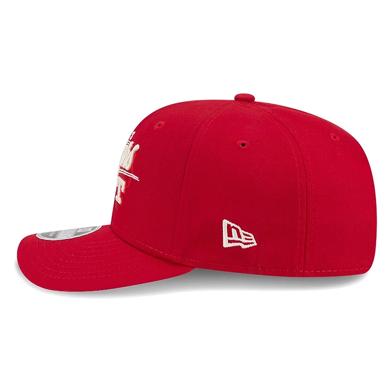 Texas Rangers Red City Connect Wordmark New Era 9SEVENTY Adjustable Hat