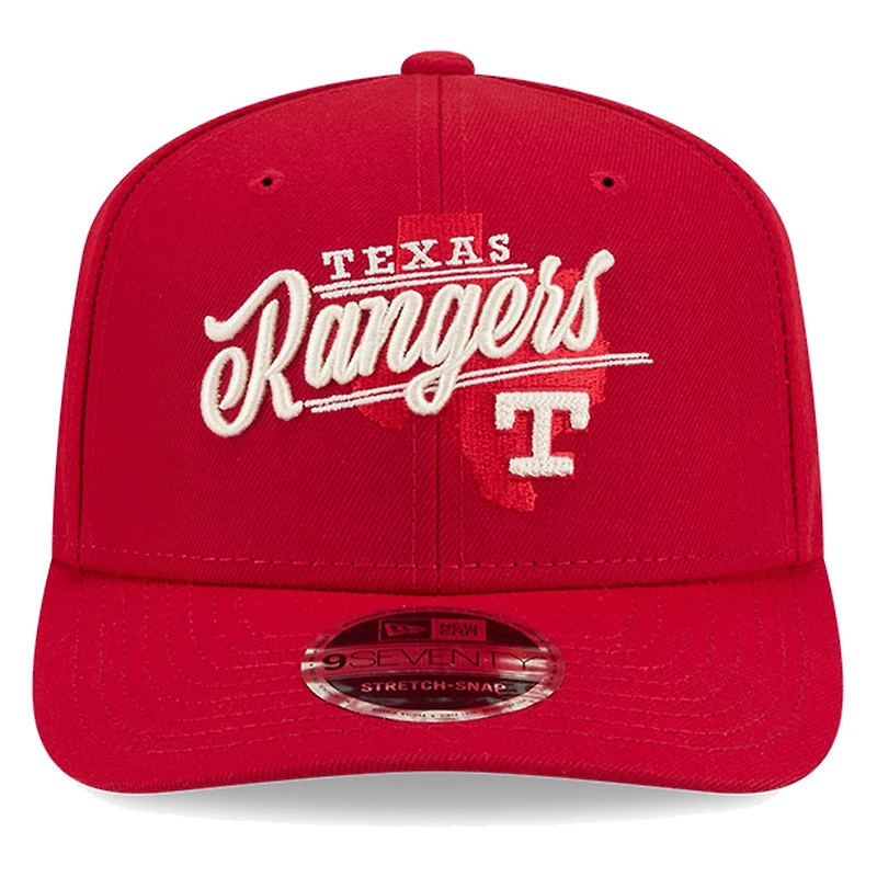 Texas Rangers Red City Connect Wordmark New Era 9SEVENTY Adjustable Hat