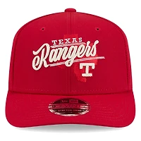 Texas Rangers Red City Connect Wordmark New Era 9SEVENTY Adjustable Hat