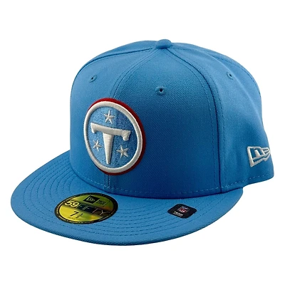 Tennessee Titans Light Blue Circle Logo NFL New Era 59FIFTY Fitted Hat