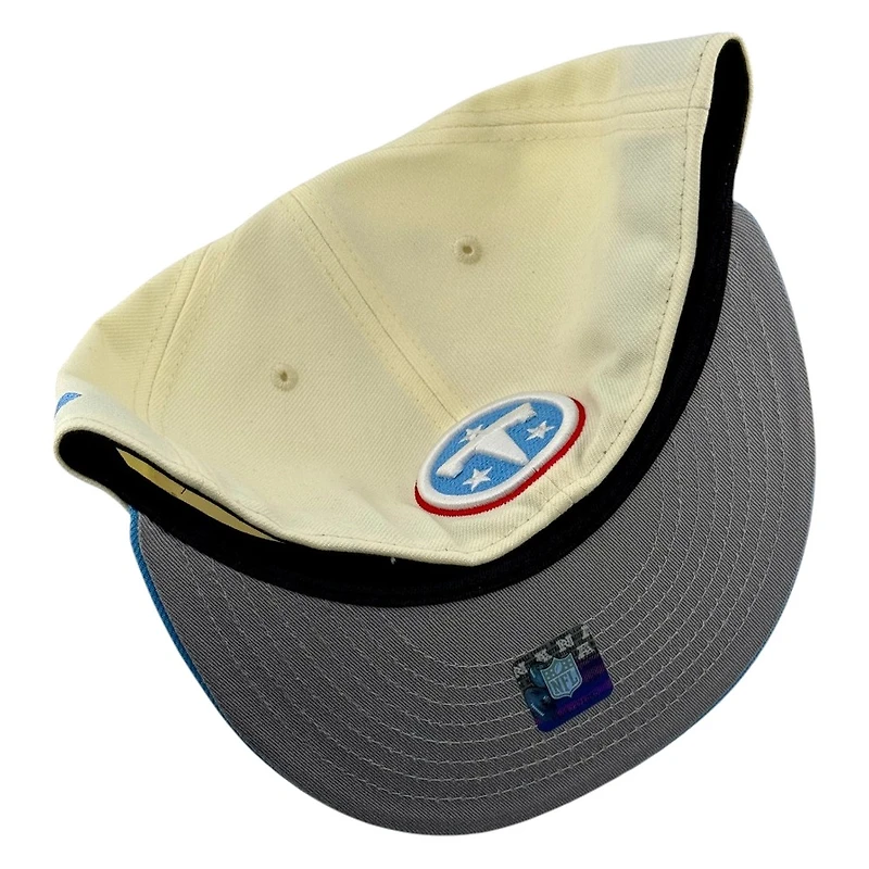 Tennessee Titans Chrome and Light Blue Wordmark Logo NFL New Era 59FIFTY Fitted Hat