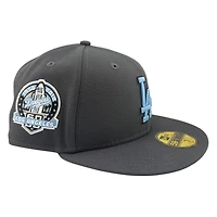 Los Angeles Dodgers Graphite 60th Anniversary Patch Icy Blue UV New Era 59FIFTY Fitted Hat
