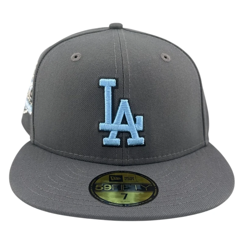 Los Angeles Dodgers Graphite 60th Anniversary Patch Icy Blue UV New Era 59FIFTY Fitted Hat