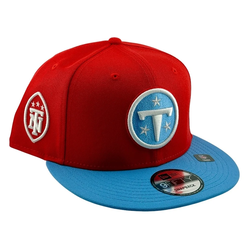 Tennessee Titans Red Two Tone Circle Logo TN Patch New Era 9FIFTY Snapback Hat