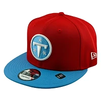 Tennessee Titans Red Two Tone Circle Logo TN Patch New Era 9FIFTY Snapback Hat