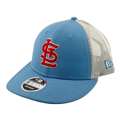 St. Louis Cardinals Light Blue and White Trucker New Era Low Profile 9FIFTY Snapback Hat