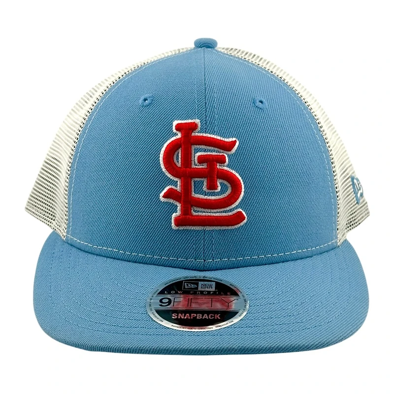St. Louis Cardinals Light Blue and White Trucker New Era Low Profile 9FIFTY Snapback Hat