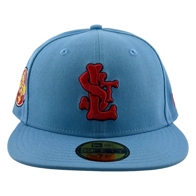 St. Louis Cardinals Light Blue City Connect STL Logo Fleur De Lis Patch New Era 59FIFTY Fitted Hat