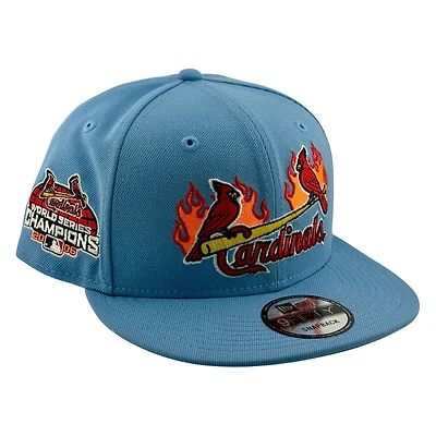 St. Louis Cardinals Light Blue Flaming Birds 2006 World Series Champs Patch New Era 9FIFTY Snapback Hat