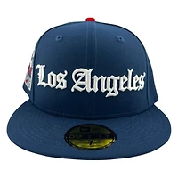 Los Angeles Dodgers Oceanside Blue Old English 60th Anniversary Patch Camo UV New Era 59FIFTY Fitted Hat