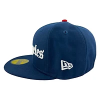 Los Angeles Dodgers Oceanside Blue Old English 60th Anniversary Patch Camo UV New Era 59FIFTY Fitted Hat