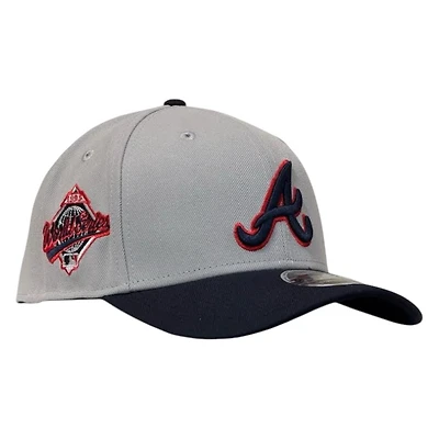 Atlanta Braves Gray Navy Two-Tone 1995 World Series Patch Navy UV New Era 9SEVENTY Adjustable Hat