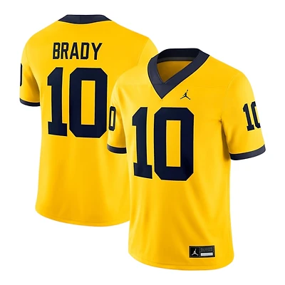 Michigan Wolverines Tom Brady Yellow Jordan Game Jersey
