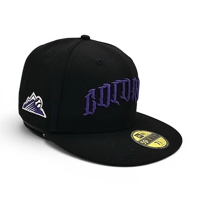 Colorado Rockies Black Leon the Lab Mountain Patch Grey UV New Era 59FIFTY Fitted Hat