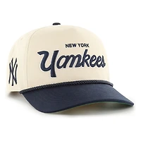 New York Yankees Natural Crosstown Script TT '47 Hitch Snapback Hat