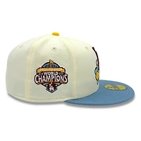 Los Angeles Dodgers Chrome and Blue Skateboard Logo Back to Champs Patch Red UV New Era 59FIFTY Fitted Hat