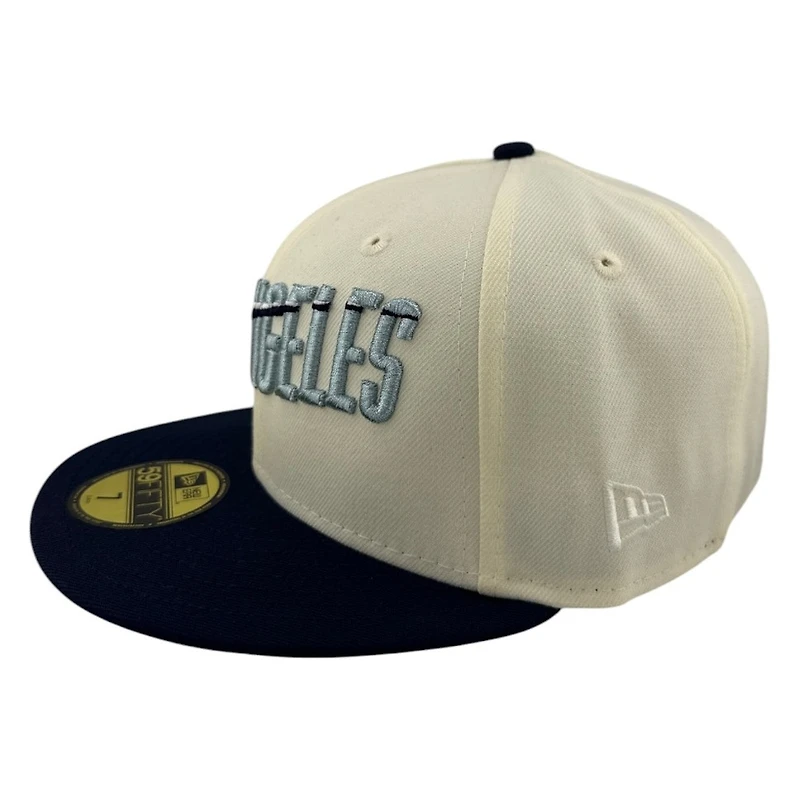Los Angeles Dodgers Chrome and Ocean Blue City Connect 2Tone LA Side Patch New Era 59FIFTY Fitted Hat
