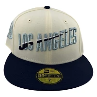 Los Angeles Dodgers Chrome and Ocean Blue City Connect 2Tone LA Side Patch New Era 59FIFTY Fitted Hat