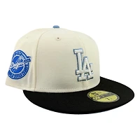 Los Angeles Dodgers Chrome and Black Back to Champs Circle Patch Sky Blue UV New Era 59FIFTY Fitted Hat