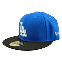 Los Angeles Dodgers Blue Azure 2Tone Back to Champs Circle Patch New Era 59FIFTY Fitted Hat