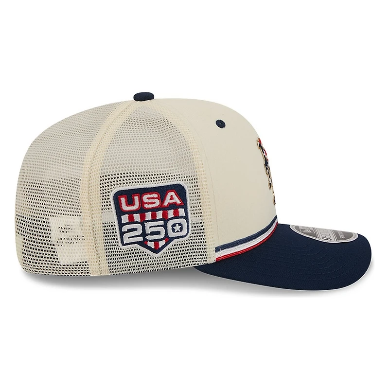 New York Mets 2026 Fourth of July USA 250 Patch New Era 9SEVENTY Trucker Adjustable Snapback Hat