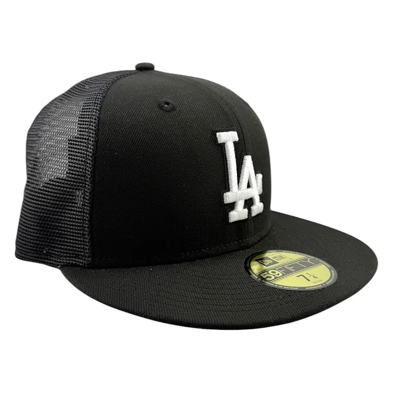 Los Angeles Dodgers Black Trucker Mesh Back Grey UV New Era 59FIFTY Fitted Hat