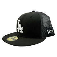 Los Angeles Dodgers Black Trucker Mesh Back Grey UV New Era 59FIFTY Fitted Hat