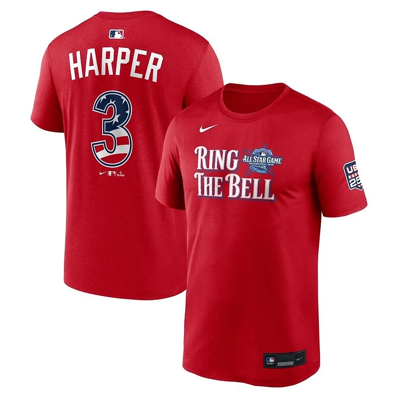 National League Bryce Harper 2026 All-Star Game Sport Red Name & Number Nike T-Shirt