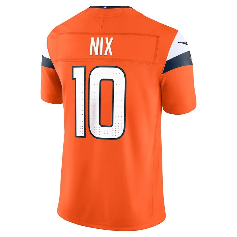 Denver Broncos Bo Nix Orange Home Nike Vapor F.U.S.E Stitched Limited Jersey