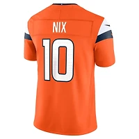 Denver Broncos Bo Nix Orange Home Nike Vapor F.U.S.E Stitched Limited Jersey