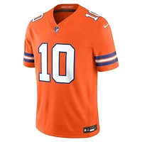 Denver Broncos Bo Nix Orange Alternate Mile High 1977 Throwback Nike Vapor F.U.S.E Stitched Limited Jersey