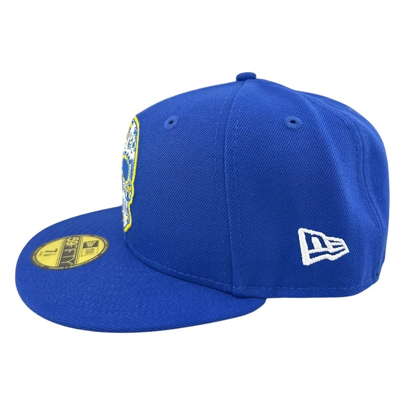 Los Angeles Rams Royal Sugar Skull Plain Jane NFL New Era 59FIFTY Fitted Hat