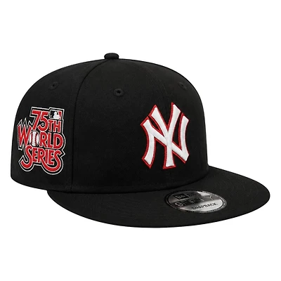 New York Yankees Black 75th World Series Patch New Era 9FIFTY Snapback Hat