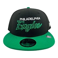 Philadelphia Eagles Black and Kelly Green GameDay New Era 9FIFTY Snapback Hat