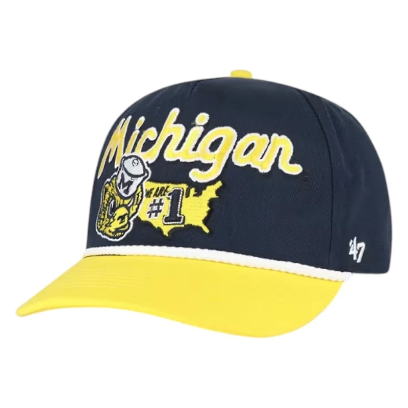 Michigan Wolverines Navy Mascot Mania '47 Hitch Snapback Hat