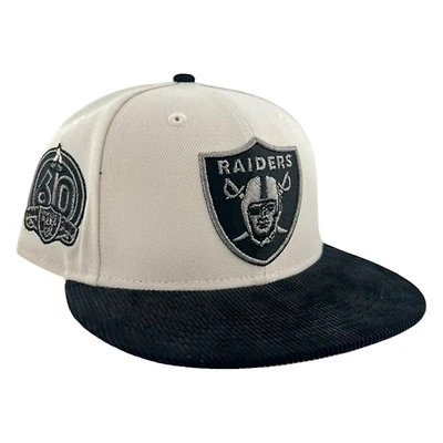 Las Vegas Raiders Chrome and Black Corduroy Storm Collection New Era 59FIFTY Fitted Hat