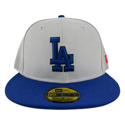 Los Angeles Dodgers Gray and Royal Blue Road New Era 59FIFTY Fitted Hat