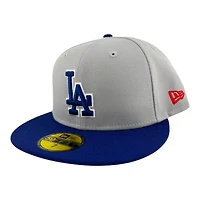 Los Angeles Dodgers Gray White Outline and Royal Blue Road New Era 59FIFTY Fitted Hat