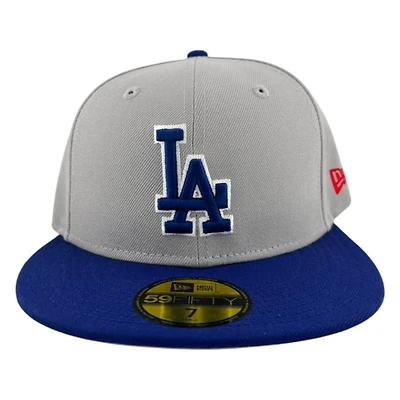 Los Angeles Dodgers Gray White Outline and Royal Blue Road New Era 59FIFTY Fitted Hat