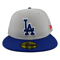 Los Angeles Dodgers Gray White Outline and Royal Blue Road New Era 59FIFTY Fitted Hat