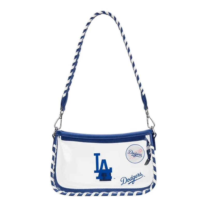 Los Angeles Dodgers Royal and White Baseball Stitch Clear Shoulder Bag